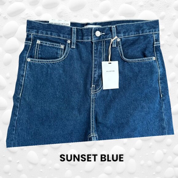 NWT Zara The Vintage HW Flare Jeans Tall 8 Sunset Blue - Picture 4 of 10